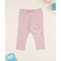 Leggings niña rosa con flores