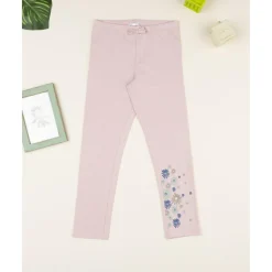 Leggings niña rosa con flores