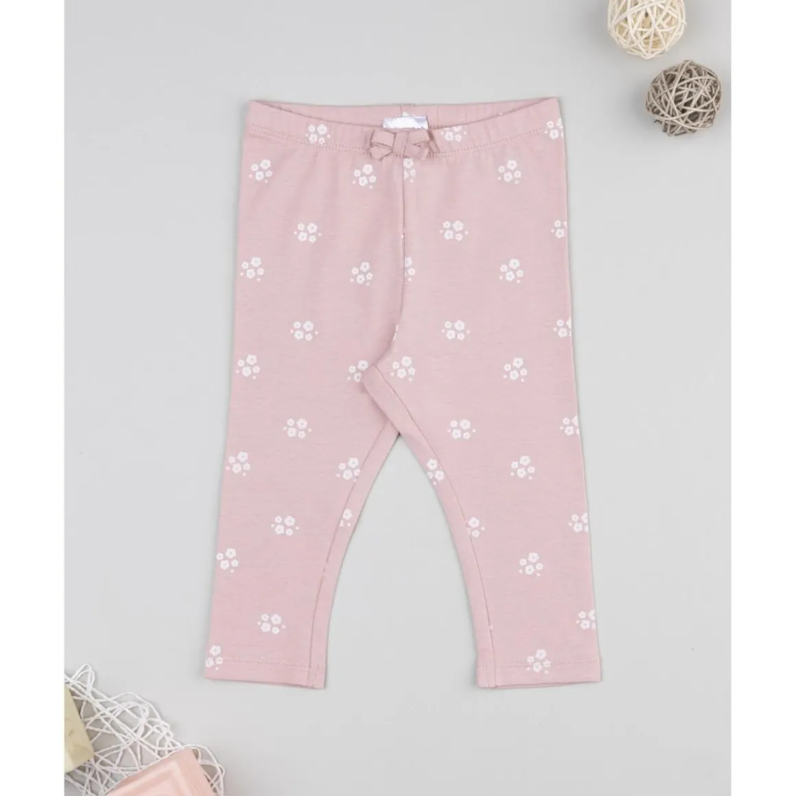 Leggings niña rosa con flores