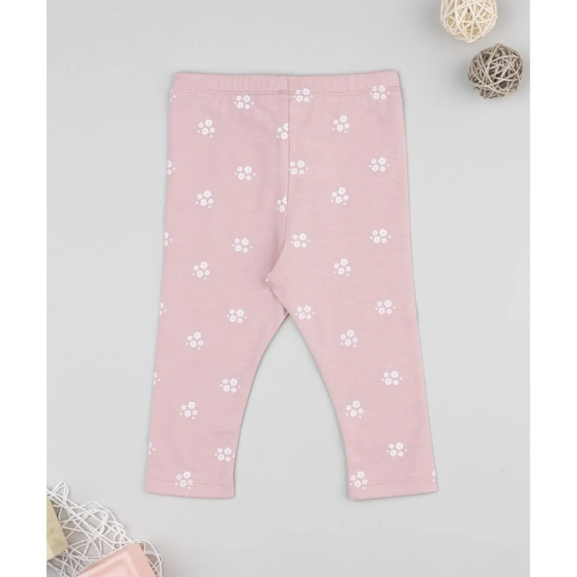 Leggings niña rosa con flores