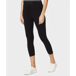 Leggings Premamá Negros 3/4 con Banda de Soporte