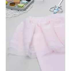Leggings rosa de niña con falda de tul