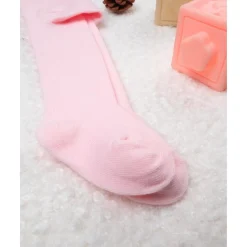 Leotardo rosa de algodón para niña