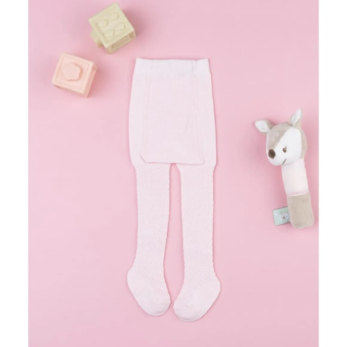 Leotardo rosa de recién nacida con lazo