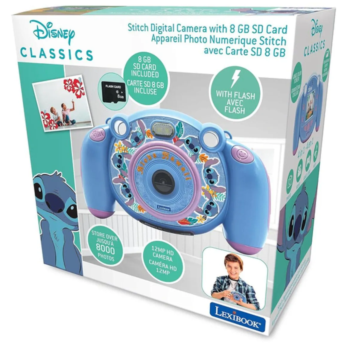 Lexibook - Cámara digital Stitch infantil 4 en 1