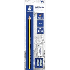 Lápiz Jumbo con Goma de Borrar y Sacapuntas