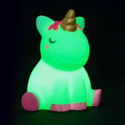 Luz nocturna infantil con 4 colores, tema Unicornio