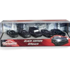 Majorette - Set de 5 coches de juguete negros con ruedas giratorias ㅤ