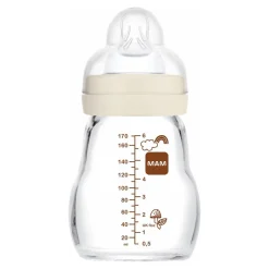 MAM - Biberón de cristal Feel Good 170 ml Beige