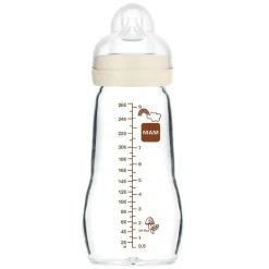 MAM - Biberón de cristal Feel Good 260 ml Beige