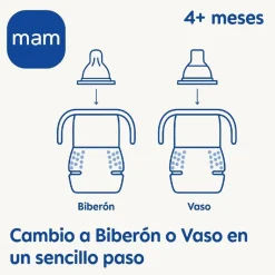 Mam - Biberón transición Trainer 220ml rosa