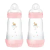 MAM - Conjunto 2 biberones Easy Active anticólicos 260 ml Rosa