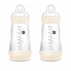 MAM - Conjunto 2 biberones Easy Active anticólicos 260 ml Beige