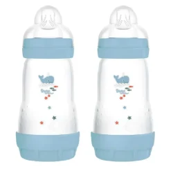 MAM - Conjunto 2 biberones Easy Active anticólicos 260 ml Azul