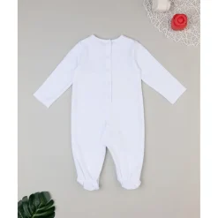 Mameluco blanco unisex para bebé