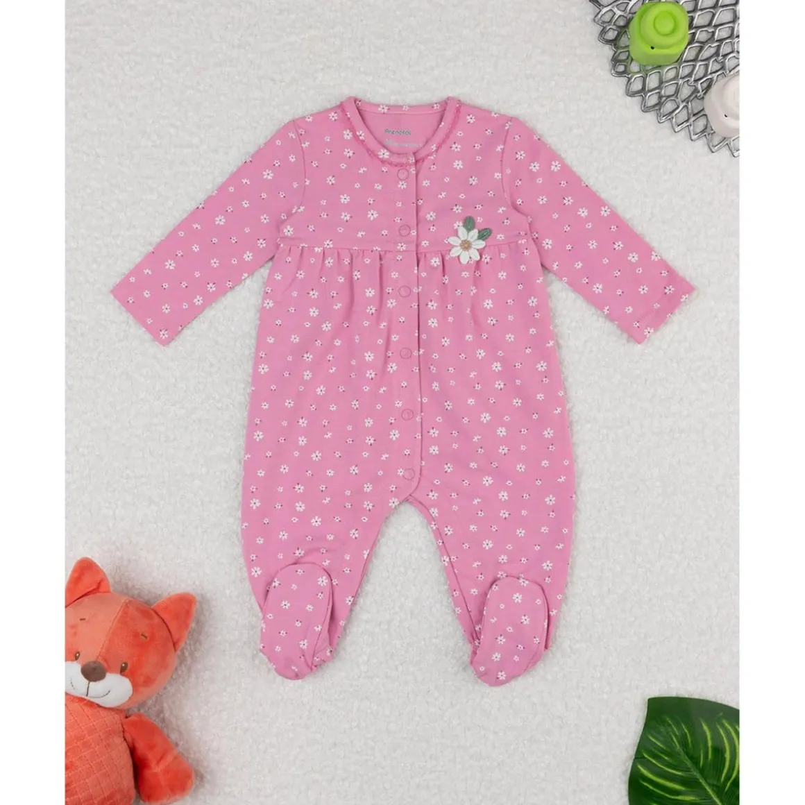 Mameluco niña rosa margaritas