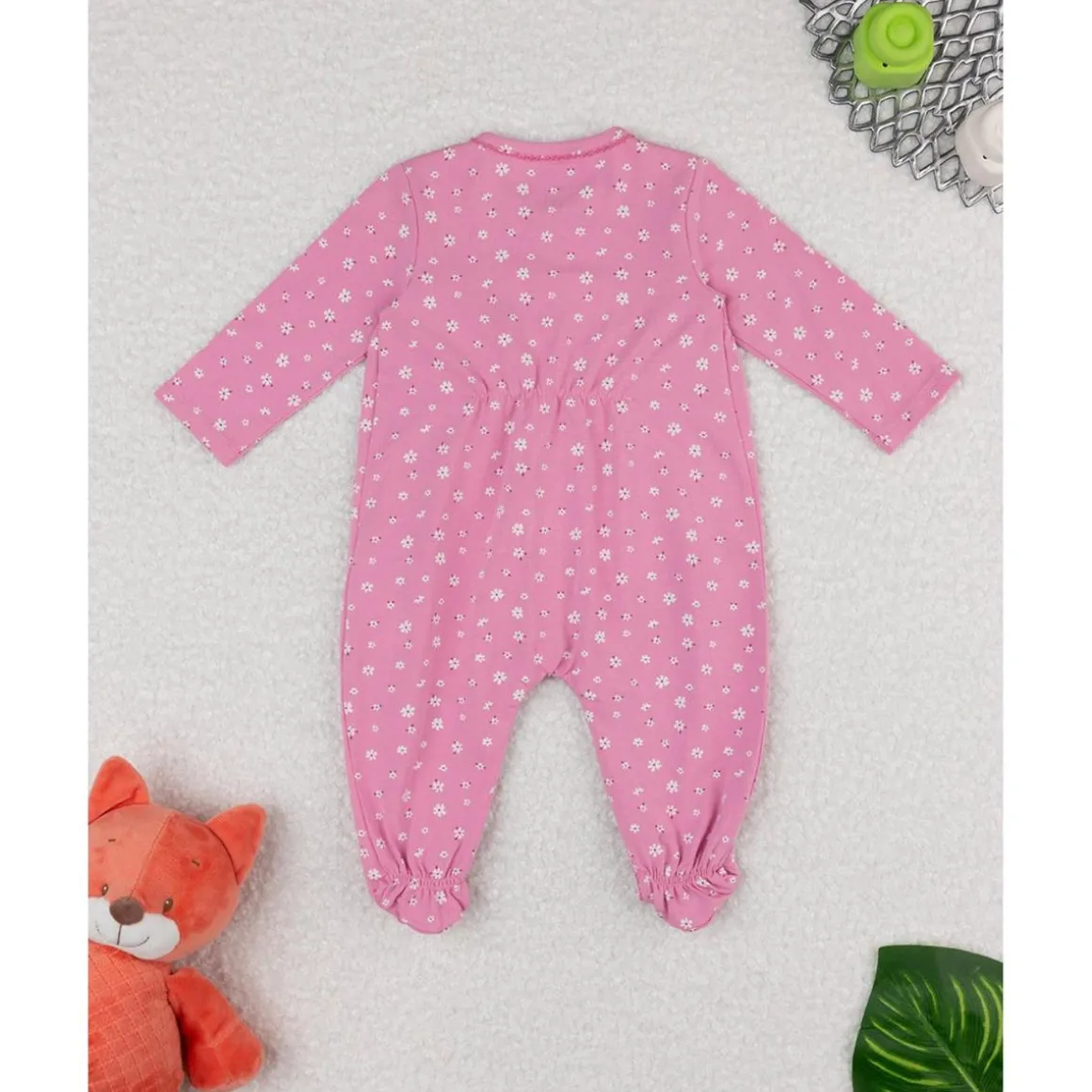 Mameluco niña rosa margaritas