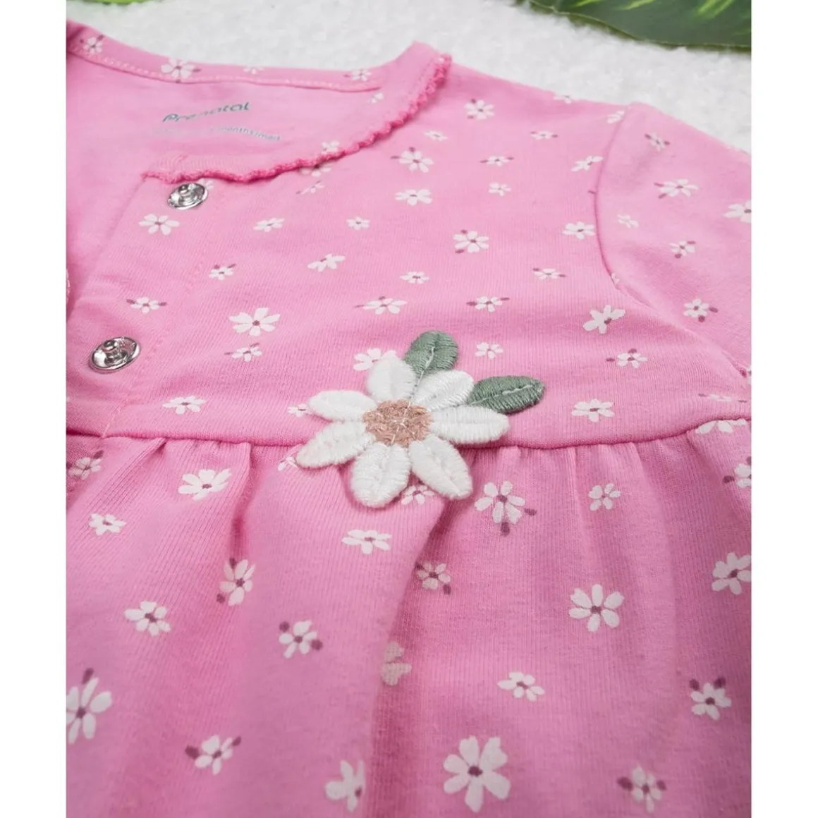 Mameluco niña rosa margaritas
