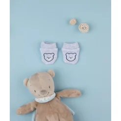 Manoplas de felpa grises para recién nacido