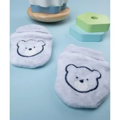 Manoplas de felpa grises para recién nacido