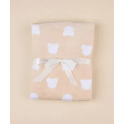 Manta de Cuna de Forro Polar Unisex Beige