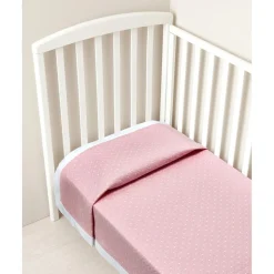 Manta de verano rosa con borde blanco