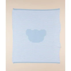 Manta Estival Azul con Osito para Cuna