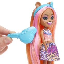 Mattel - Enchantimals - Muñeca guepardo Glam Party con accesorios para peinar y mascota ㅤ