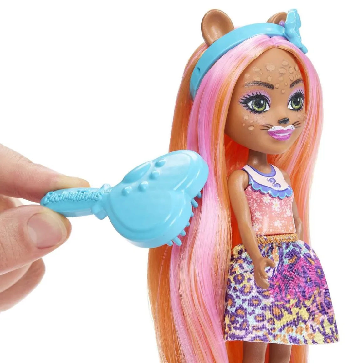 Mattel - Enchantimals - Muñeca guepardo Glam Party con accesorios para peinar y mascota ㅤ