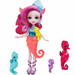 Mattel - Enchantimals - Ocean Kingdom muñeca Sedda Sea Horse con familia de caballitos de mar ㅤ