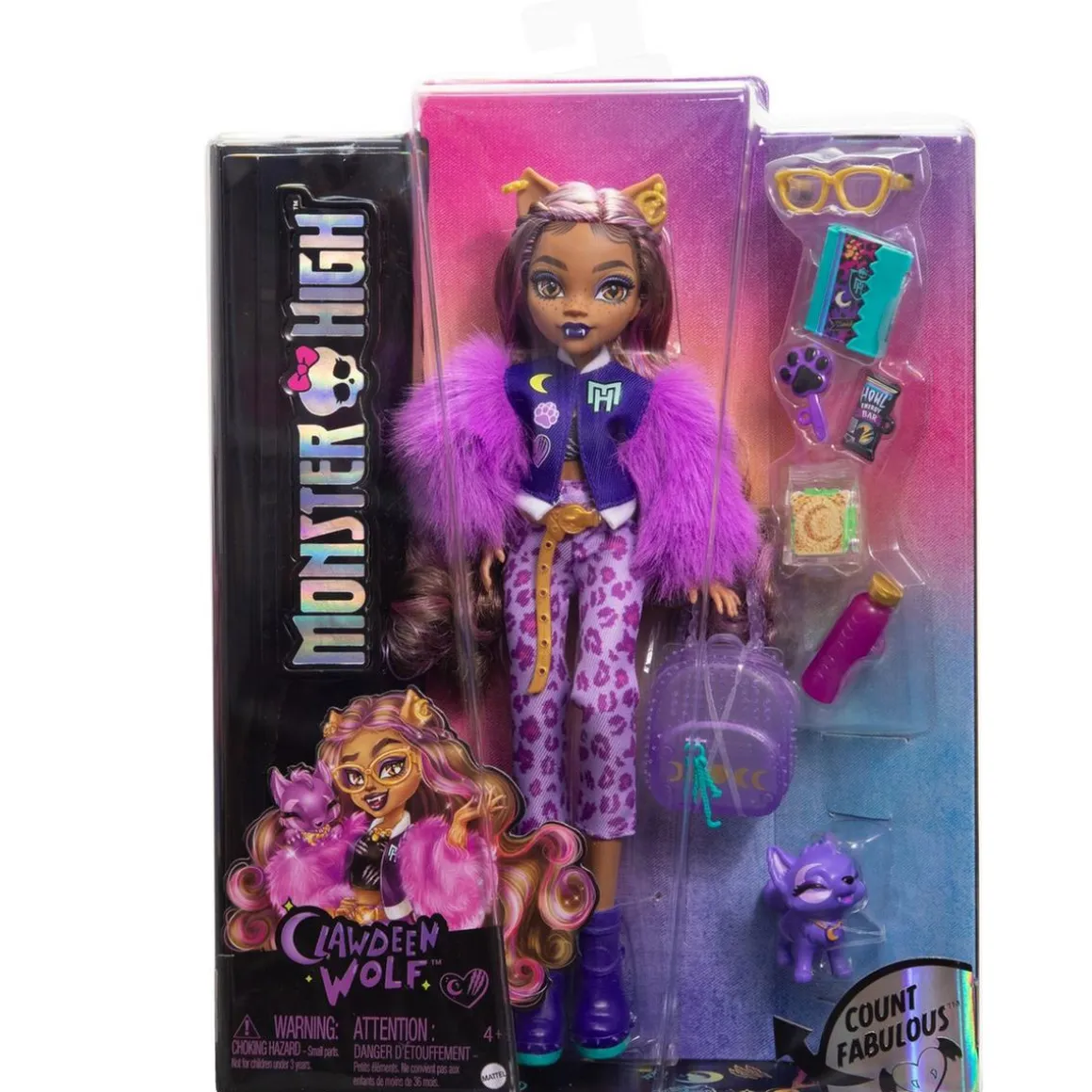 Mattel - Monster High - Muñeca Clawdeen con mascota y accesorios