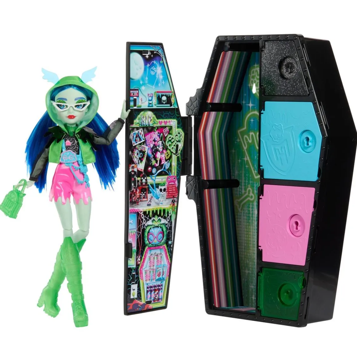 Mattel - Monster High - Skulltimate Secrets Neon Frights Ghoulia (Varios modelos) ㅤ