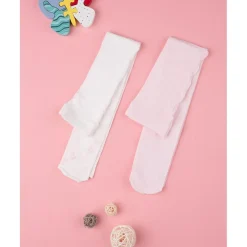 Medias de microfibra blancas y rosas
