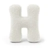 MeowBaby - Almohada Infantil con Forma de Letra “H” Color Blanco Roto “Bearly H”