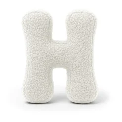 MeowBaby - Almohada Infantil con Forma de Letra “H” Color Blanco Roto “Bearly H”