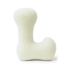MeowBaby - Almohada Infantil con Forma de Letra “L” Color Crema “Bearly L”
