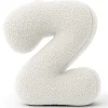 MeowBaby - Almohada Infantil con Forma de Letra “Z” Color Blanco Roto “Bearly Z”