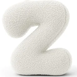 MeowBaby - Almohada Infantil con Forma de Letra “Z” Color Blanco Roto “Bearly Z”