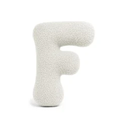 MeowBaby - Almohada Infantil con Forma de Letra “F” Color Blanco Roto “Bearly F”
