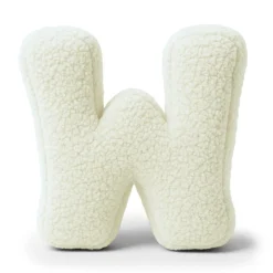 MeowBaby - Almohada Infantil con Forma de Letra “W” Color Crema “Bearly W”