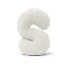 MeowBaby - Almohada Infantil con Forma de Letra “S” Color Blanco Roto “Bearly S”