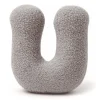 MeowBaby - Almohada Infantil con Forma de Letra “U” Color Gris Claro “Bearly U”