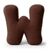MeowBaby - Almohada Infantil con Forma de Letra “W” Color Marrón Oscuro “Bearly W”