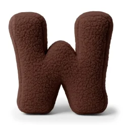 MeowBaby - Almohada Infantil con Forma de Letra “W” Color Marrón Oscuro “Bearly W”