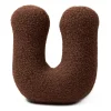MeowBaby - Almohada Infantil con Forma de Letra “U” Color Marrón Oscuro “Bearly U”