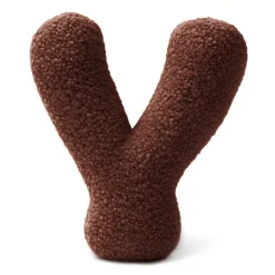 MeowBaby - Almohada Infantil con Forma de Letra “Y” Color Marrón Oscuro “Bearly Y”