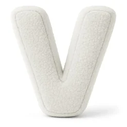 MeowBaby - Almohada Infantil con Forma de Letra “V” Color Blanco Roto “Bearly V”