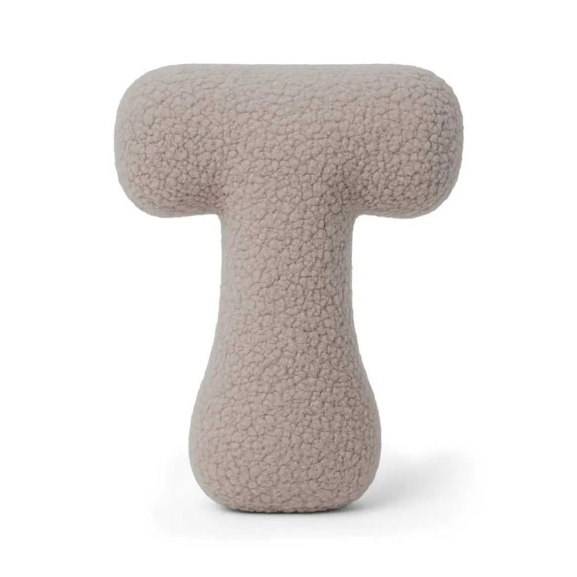 MeowBaby - Almohada Infantil con Forma de Letra “T” Color Gris Claro “Bearly T”