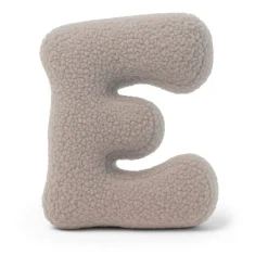 MeowBaby - Almohada Infantil con Forma de Letra “E” Color Gris Claro “Bearly E”