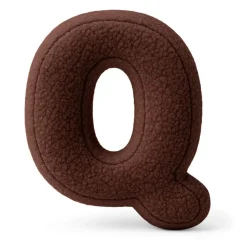 MeowBaby - Almohada Infantil con Forma de Letra “Q” Color Marrón Oscuro “Bearly Q”